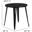 Flash Furniture CH-51090-29-BK-GG 30" Round Dining Height Table - Metal, Black thumbnail 2
