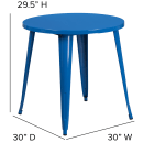 Flash Furniture CH-51090-29-BL-GG 30" Round Dining Height Table - Metal, Blue thumbnail 2