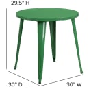 Flash Furniture CH-51090-29-GN-GG 30" Round Dining Height Table - Metal, Green thumbnail 2