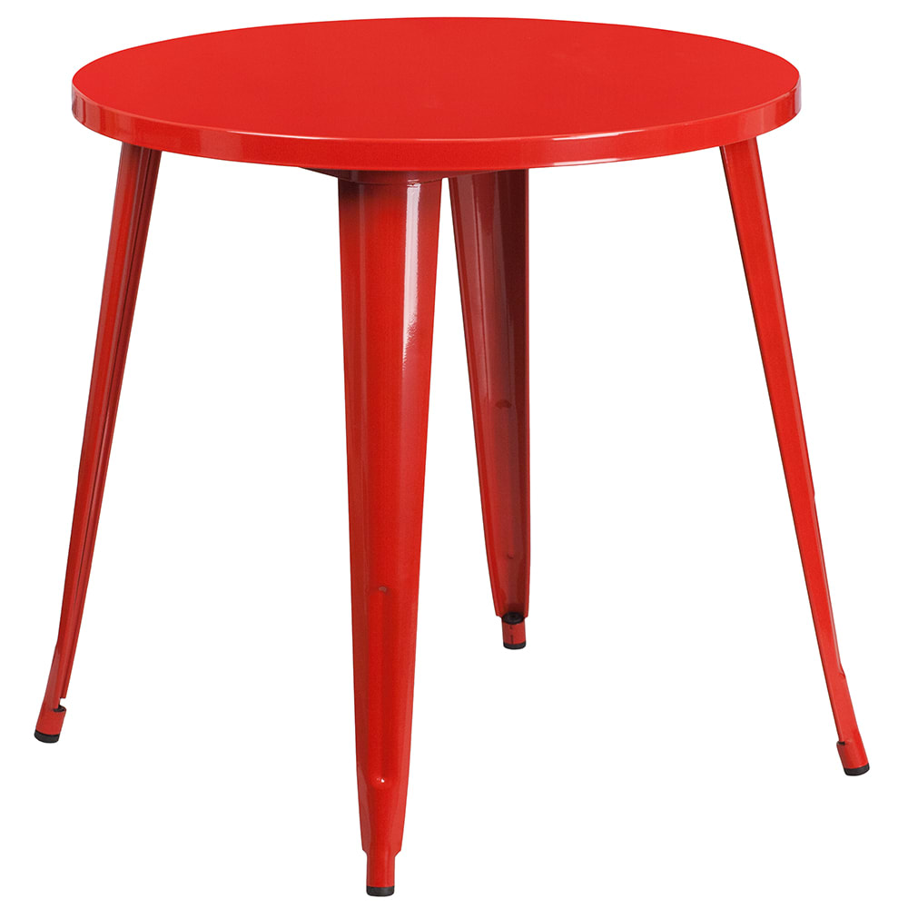 Flash Furniture CH-51090-29-RED-GG 30" Round Dining Height Table - Metal, Red