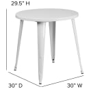 Flash Furniture CH-51090-29-WH-GG 30" Round Dining Height Table - Metal, White thumbnail 2