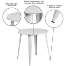 Flash Furniture CH-51090-29-WH-GG 30" Round Dining Height Table - Metal, White thumbnail 3