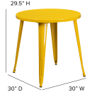 Flash Furniture CH-51090-29-YL-GG 30" Round Dining Height Table - Metal, Yellow thumbnail 2