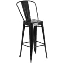 Flash Furniture CH-51090BH-2-30CAFE-BK-GG 30" Round Bar Height Table w/ (2) Bar Stool Set - Black Steel Top, Steel Base thumbnail 3