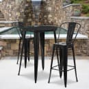 Flash Furniture CH-51090BH-2-30CAFE-BK-GG 30" Round Bar Height Table w/ (2) Bar Stool Set - Black Steel Top, Steel Base thumbnail 4