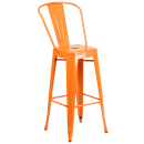 Flash Furniture CH-51090BH-2-30CAFE-OR-GG 30" Round Bar Height Table w/ (2) Bar Stool Set - Orange Steel Top, Steel Base thumbnail 3