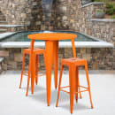 Flash Furniture CH-51090BH-2-30SQST-OR-GG 30" Square Bar Height Table w/ (2) Bar Stool Set - Orange Steel Top, Steel Base thumbnail 4