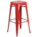 Flash Furniture CH-51090BH-2-30SQST-RED-GG 30" Square Bar Height Table w/ (2) Bar Stool Set - Red Steel Top, Steel Base thumbnail 3