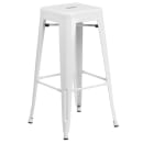 Flash Furniture CH-51090BH-2-30SQST-WH-GG 30" Square Bar Height Table w/ (2) Bar Stool Set - White Steel Top, Steel Base thumbnail 3