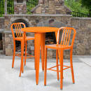 Flash Furniture CH-51090BH-2-30VRT-OR-GG 30" Square Bar Height Table w/ (2) Bar Stool Set - Orange Steel Top, Steel Base thumbnail 4