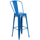 Flash Furniture CH-51090BH-4-30CAFE-BL-GG 30" Square Bar Height Table w/ (4) Bar Stool Set - Blue Steel Top, Steel Base thumbnail 3