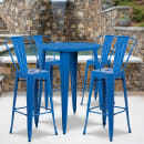 Flash Furniture CH-51090BH-4-30CAFE-BL-GG 30" Square Bar Height Table w/ (4) Bar Stool Set - Blue Steel Top, Steel Base thumbnail 4