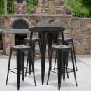 Flash Furniture CH-51090BH-4-30SQST-BK-GG 30" Square Bar Height Table w/ (4) Bar Stool Set - Black Steel Top, Steel Base thumbnail 4