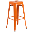 Flash Furniture CH-51090BH-4-30SQST-OR-GG 30" Square Bar Height Table w/ (4) Bar Stool Set - Orange Steel Top, Steel Base thumbnail 3