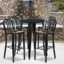 Flash Furniture CH-51090BH-4-30VRT-BK-GG 30" Square Bar Height Table w/ (4) Bar Stool Set - Black Steel Top, Steel Base thumbnail 4