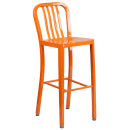 Flash Furniture CH-51090BH-4-30VRT-OR-GG 30" Square Bar Height Table w/ (4) Bar Stool Set - Orange Steel Top, Steel Base thumbnail 3