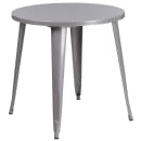Flash Furniture CH-51090TH-2-18CAFE-SIL-GG 30" Round Table & (2) Café Chair Set - Metal, Silver thumbnail 2