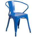 Flash Furniture CH-51090TH-4-18ARM-BL-GG 30" Round Table & (4) Arm Chair Set - Metal, Blue thumbnail 3