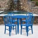 Flash Furniture CH-51090TH-4-18VRT-BL-GG 30" Round Table & (4) Chair Set - Metal, Blue thumbnail 4