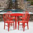 Flash Furniture CH-51090TH-4-18VRT-RED-GG 30" Round Table & (4) Chair Set - Metal, Red thumbnail 4
