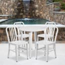 Flash Furniture CH-51090TH-4-18VRT-WH-GG 30" Round Table & (4) Chair Set - Metal, White thumbnail 4