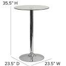 Flash Furniture CH-6-GG 23 1/2" Round Dining Height Table w/ Glass Top - Chrome Base thumbnail 2