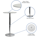 Flash Furniture CH-6-GG 23 1/2" Round Dining Height Table w/ Glass Top - Chrome Base thumbnail 3