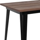 Flash Furniture CH-61010-29M1-BK-GG Dining Height Table w/ Walnut Elm Wood Top - 60"W x 30 1/4"D, Steel Frame, Black thumbnail 3