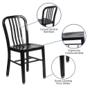 Flash Furniture CH-61200-18-BK-GG Chair w/ Vertical Slat Back - Steel, Black thumbnail 6