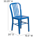 Flash Furniture CH-61200-18-BL-GG Chair w/ Vertical Slat Back - Steel, Blue thumbnail 2