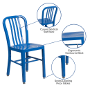 Flash Furniture CH-61200-18-BL-GG Chair w/ Vertical Slat Back - Steel, Blue thumbnail 6