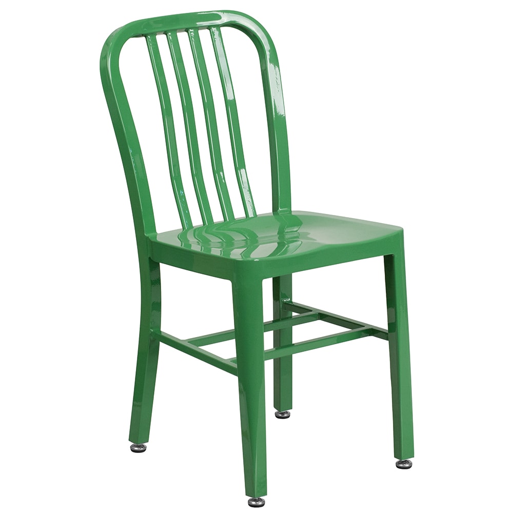 Flash Furniture CH-61200-18-GN-GG Chair w/ Vertical Slat Back - Steel, Green