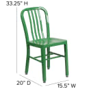 Flash Furniture CH-61200-18-GN-GG Chair w/ Vertical Slat Back - Steel, Green thumbnail 2