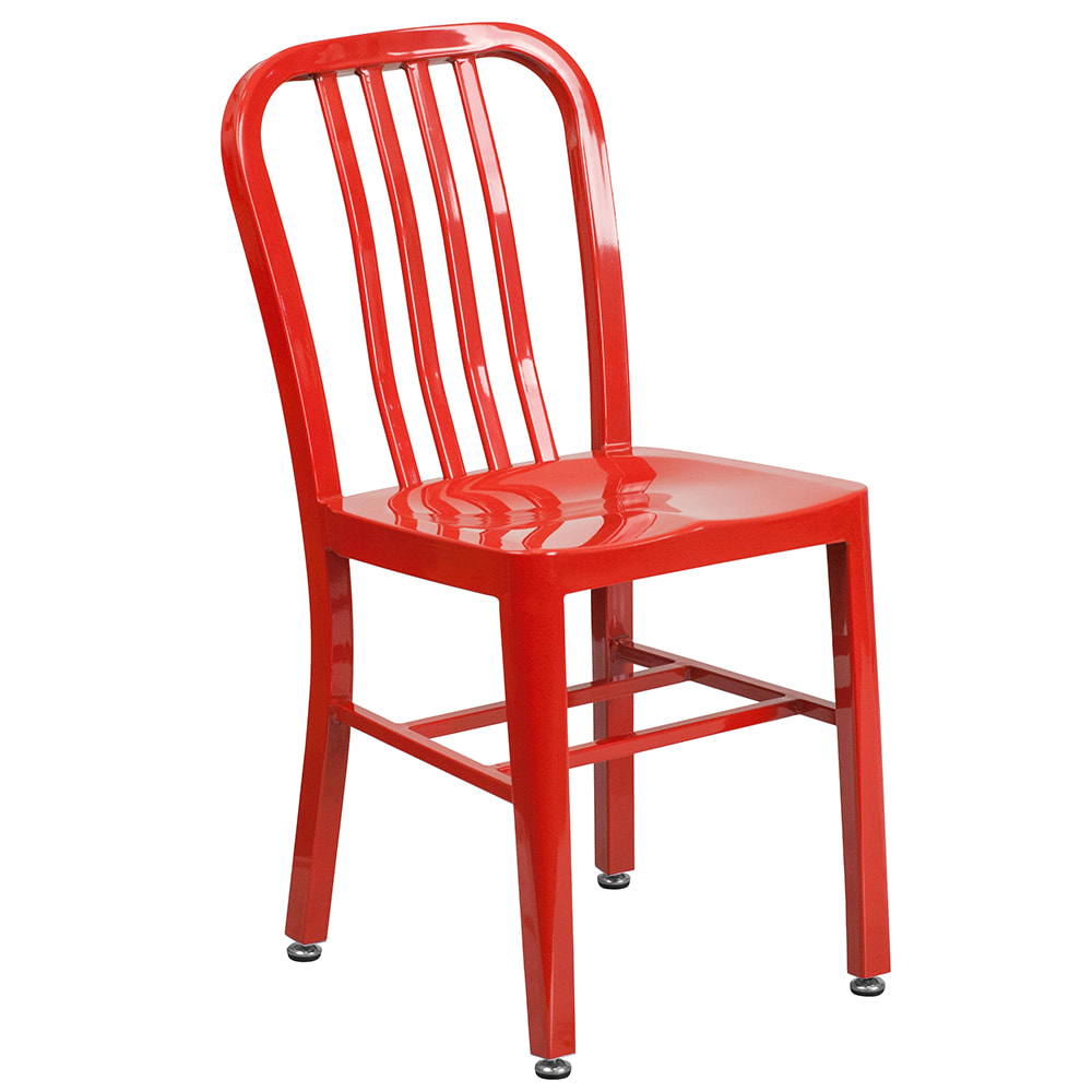 Flash Furniture CH-61200-18-RED-GG Chair w/ Vertical Slat Back - Steel, Red