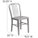 Flash Furniture CH-61200-18-SIL-GG Chair w/ Vertical Slat Back - Steel, Silver thumbnail 2