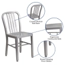 Flash Furniture CH-61200-18-SIL-GG Chair w/ Vertical Slat Back - Steel, Silver thumbnail 6