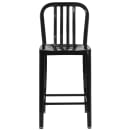 Flash Furniture CH-61200-24-BK-GG Counter Height Bar Stool w/ Vertical Slat Back & Metal Seat, Black thumbnail 5