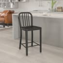 Flash Furniture CH-61200-24-BK-GG Counter Height Bar Stool w/ Vertical Slat Back & Metal Seat, Black thumbnail 9