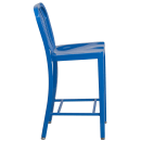 Flash Furniture CH-61200-24-BL-GG Counter Height Bar Stool w/ Vertical Slat Back & Metal Seat, Blue thumbnail 3