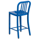 Flash Furniture CH-61200-24-BL-GG Counter Height Bar Stool w/ Vertical Slat Back & Metal Seat, Blue thumbnail 4