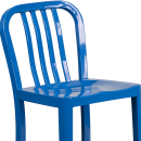 Flash Furniture CH-61200-24-BL-GG Counter Height Bar Stool w/ Vertical Slat Back & Metal Seat, Blue thumbnail 7