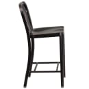 Flash Furniture CH-61200-24-BQ-GG Counter Height Bar Stool w/ Vertical Slat Back & Metal Seat, Black Antique Gold thumbnail 3