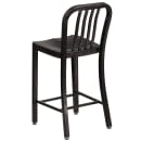 Flash Furniture CH-61200-24-BQ-GG Counter Height Bar Stool w/ Vertical Slat Back & Metal Seat, Black Antique Gold thumbnail 4