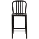 Flash Furniture CH-61200-24-BQ-GG Counter Height Bar Stool w/ Vertical Slat Back & Metal Seat, Black Antique Gold thumbnail 5