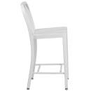 Flash Furniture CH-61200-24-WH-GG Counter Height Bar Stool w/ Vertical Slat Back & Metal Seat, White thumbnail 3