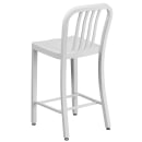 Flash Furniture CH-61200-24-WH-GG Counter Height Bar Stool w/ Vertical Slat Back & Metal Seat, White thumbnail 4