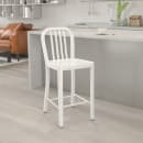 Flash Furniture CH-61200-24-WH-GG Counter Height Bar Stool w/ Vertical Slat Back & Metal Seat, White thumbnail 9