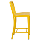 Flash Furniture CH-61200-24-YL-GG Counter Height Bar Stool w/ Vertical Slat Back & Metal Seat, Yellow thumbnail 3