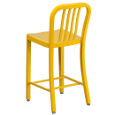 Flash Furniture CH-61200-24-YL-GG Counter Height Bar Stool w/ Vertical Slat Back & Metal Seat, Yellow thumbnail 4
