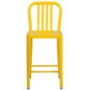 Flash Furniture CH-61200-24-YL-GG Counter Height Bar Stool w/ Vertical Slat Back & Metal Seat, Yellow thumbnail 5